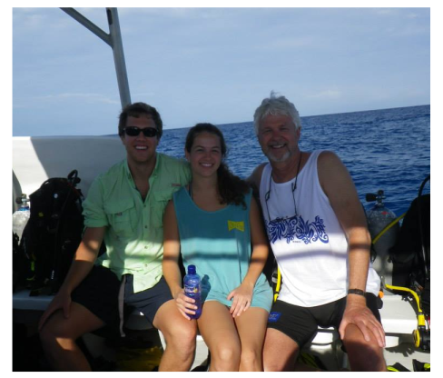 Jim and kids on boat